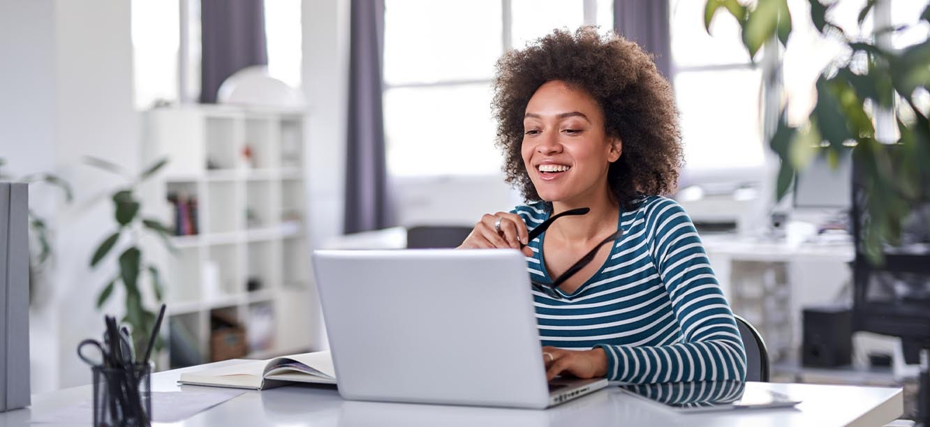Smiling Woman in Office